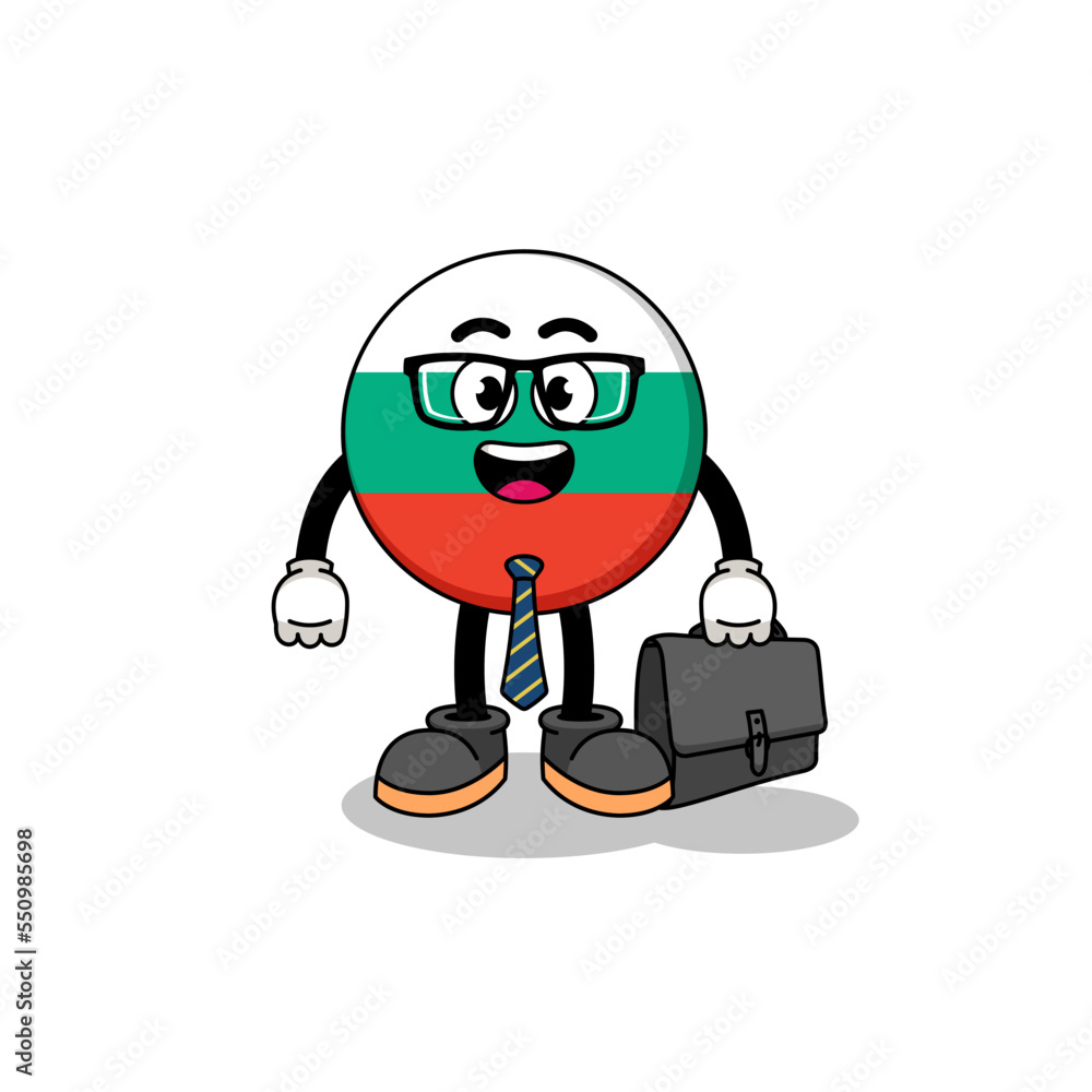 Fototapeta premium bulgaria flag mascot as a businessman