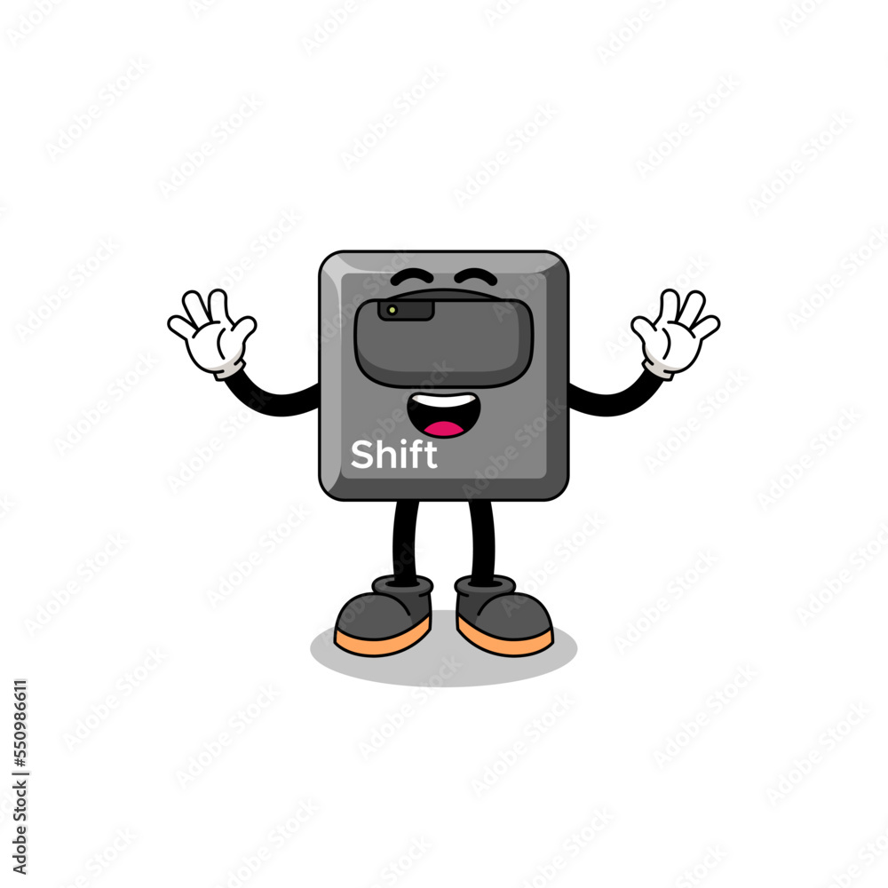 Illustration of keyboard shift key with a vr headset Illustration of keyboard shift key with a vr headset