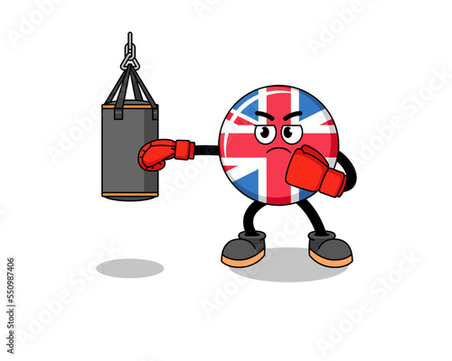 Illustration of united kingdom flag boxer