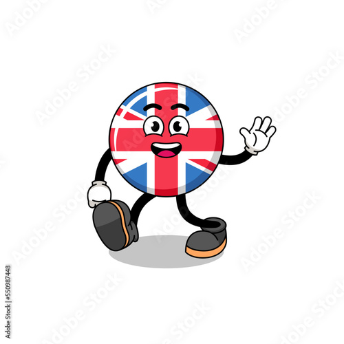 united kingdom flag cartoon walking