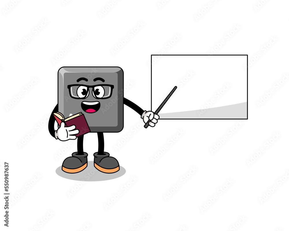 Mascot cartoon of keyboard A key teacher Mascot cartoon of keyboard A key teacher