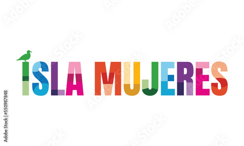 Letras de isla mujeres color