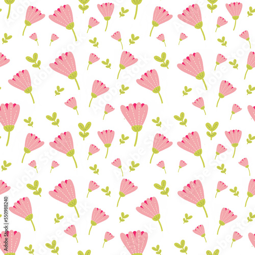 Seamless pink floral pattern. Plant design for fabric  cloth  covers  manufacturing  wallpapers  print  gift wrap and scrapbooking.