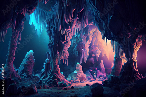 colorful cave for video games © AICreations