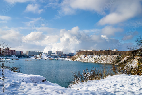 City landscape with a smoke of power plant