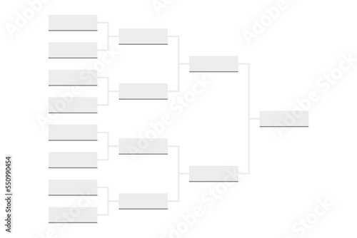 Templates of vector tournament brackets for 15 teams. Blank bracket template.