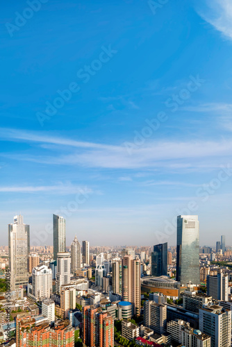 Aerial photography of Chinese modern urban architectural landscape skyline