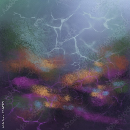 waves in underwater digital art for card decoration illustration © Supharp