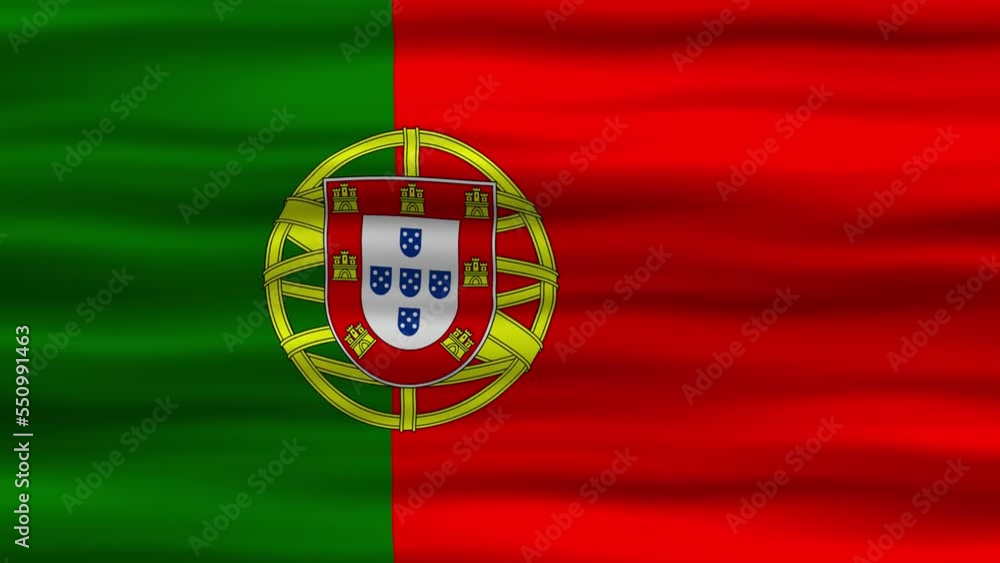Seamless loop animation of the Portugal flag, flag waving in the wind, perfect for videos of independence day or other holidays Seamless loop animation of the Portugal flag, flag waving in the wind, perfect for videos of independence day or other holidays