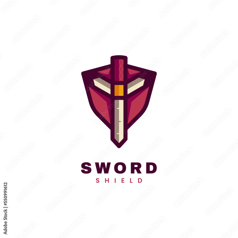 Vector Logo Illustration Sword Simple Mascot Style Vector Logo Illustration Sword Simple Mascot Style