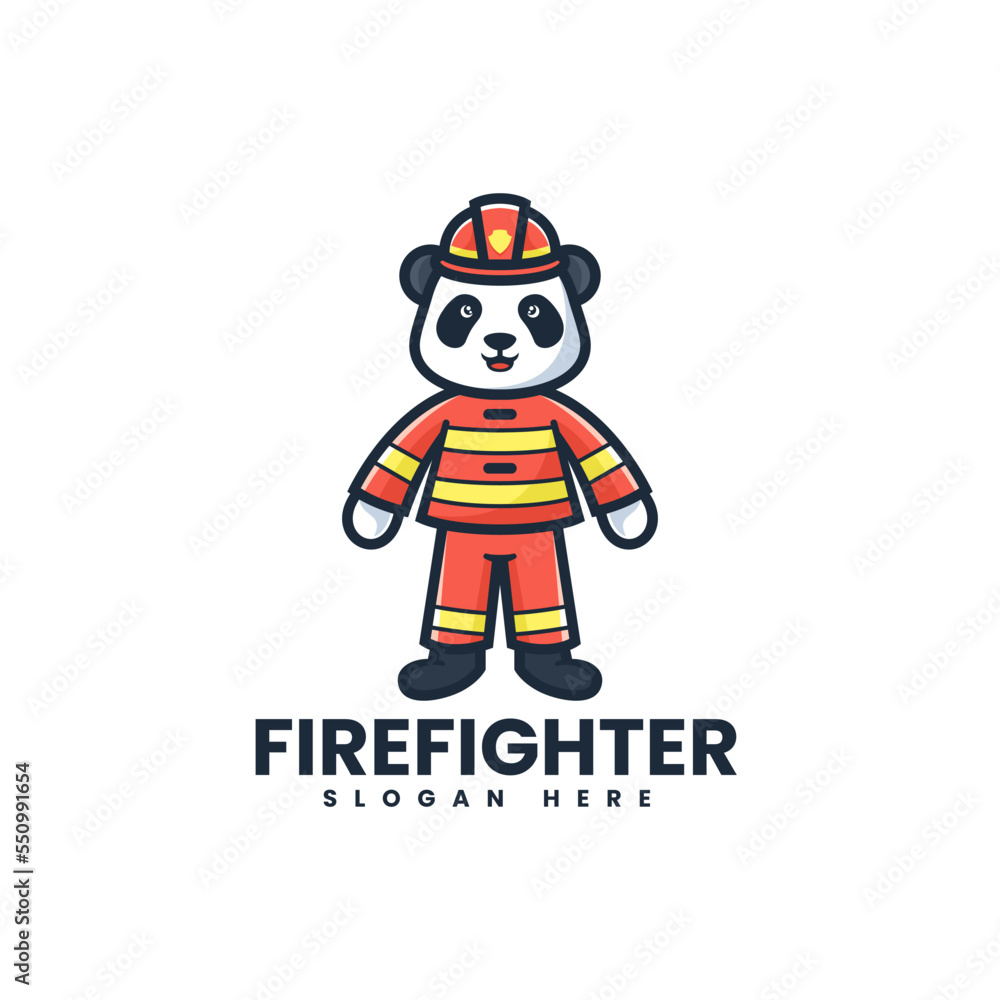 Vector Logo Illustration Water Fire Fighter Mascot Cartoon Style. Vector Logo Illustration Water Fire Fighter Mascot Cartoon Style.