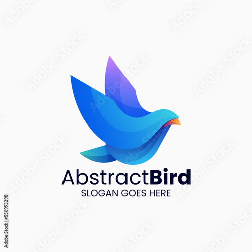 Vector Logo Illustration Abstract Bird Gradient Colorful Style
