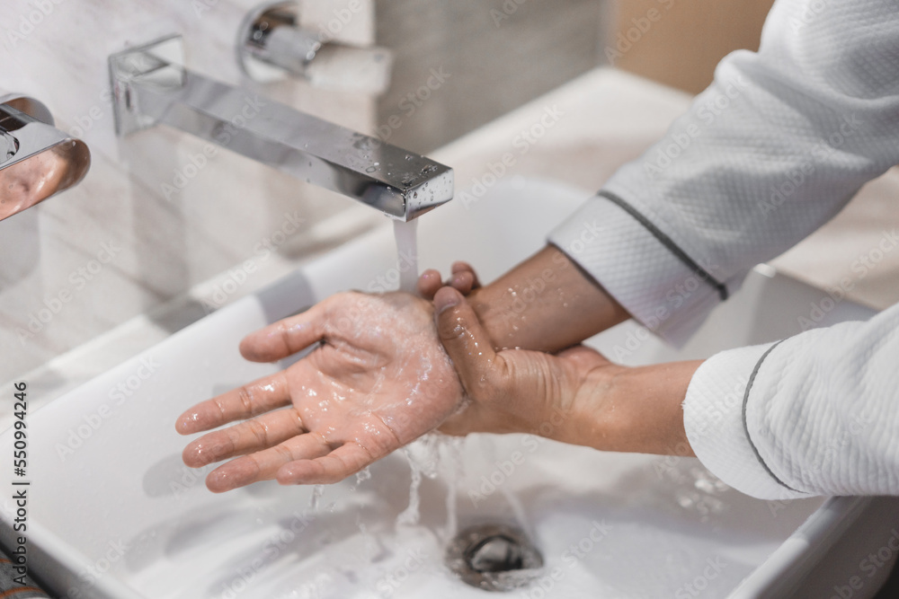 Close up of people washing hand carefully. Close up of people washing hand carefully.