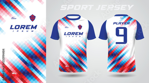 blue red shirt sport jersey design