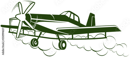 Photography Agriculture aeroplane sprayer vector illustration.