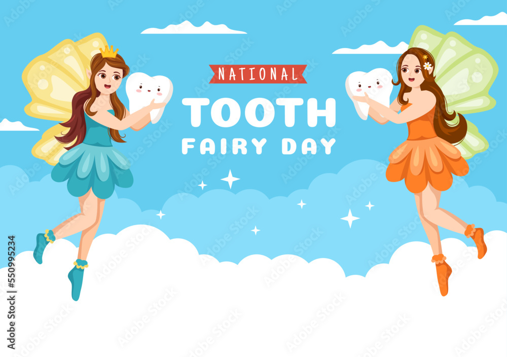 National Tooth Fairy Day with Little Girl to Help Kids for Dental