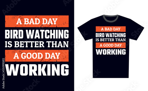 Bird Watching T Shirt Design Template Vector