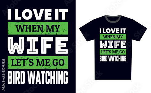 Bird Watching T Shirt Design Template Vector