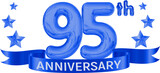 95th year anniversary blue balloon 3d 