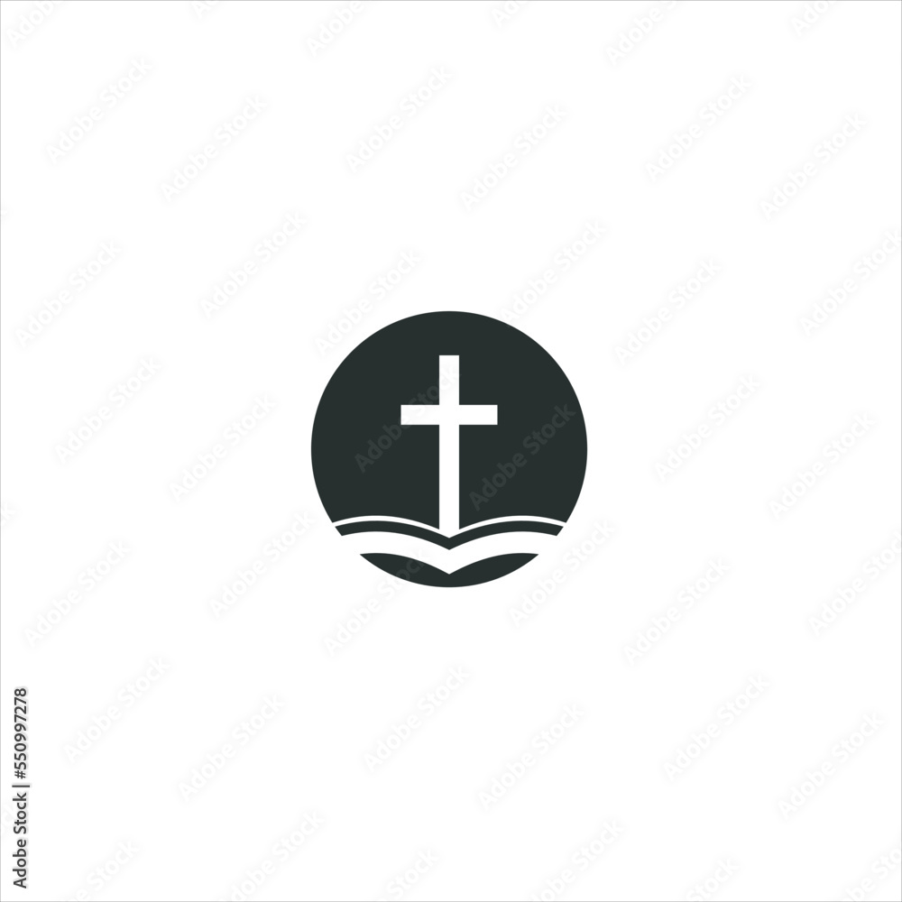 Church vector Logo design with Line art  Drawing style