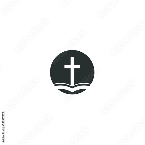 Fototapeta Naklejka Na Ścianę i Meble -  Church vector Logo design with Line art  Drawing style