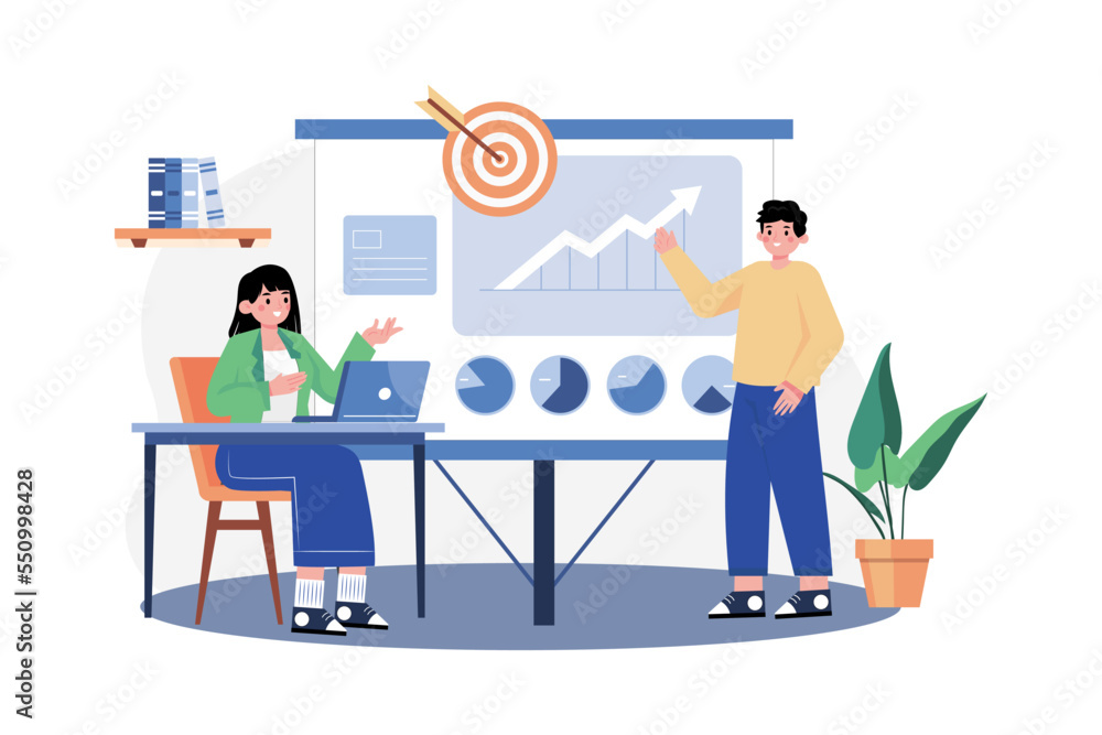 Employee Presenting Illustration concept on white background
