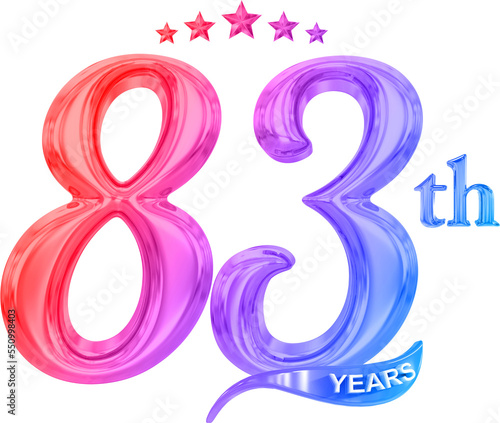 83th year anniversary 3d number 