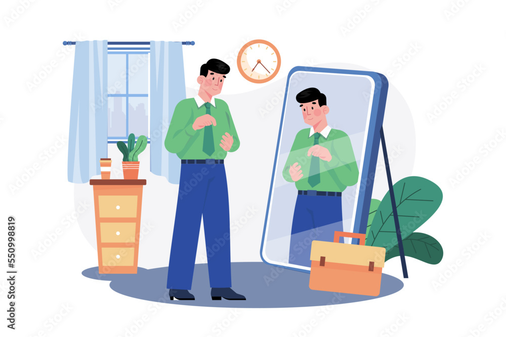Man getting ready for office Man getting ready for office