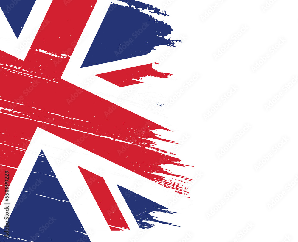ภาพประกอบสต็อก UK flag with brush paint textured isolated on png or