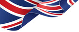 Waving flag of UK isolated on png or transparent background,Symbols of United Kingdom,Great Britain,template for banner,card,advertising ,promote, TV commercial, ads, web
