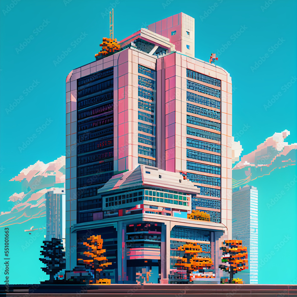 8 Bit Pixel Art Architecture Stock Illustration | Adobe Stock