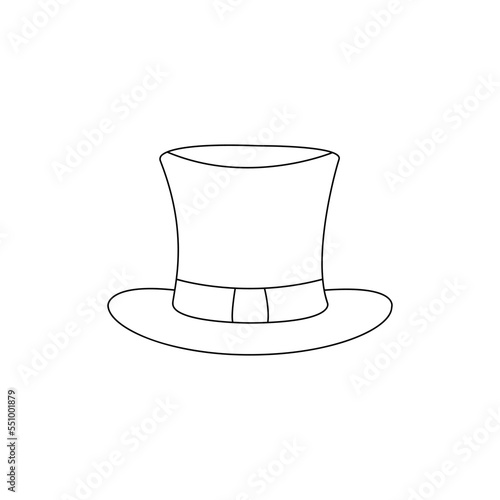 Hat line art vector isolated on white background. illustration of hat. Perfect for coloring book, textiles, icon, web, painting, children's books, t-shirt print.