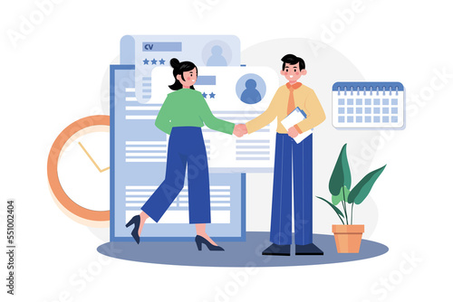 Recruitment Process Illustration concept on white background