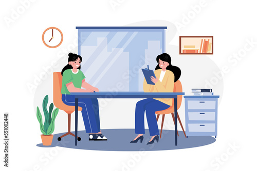 Employee Interview Illustration concept on white background © freeslab