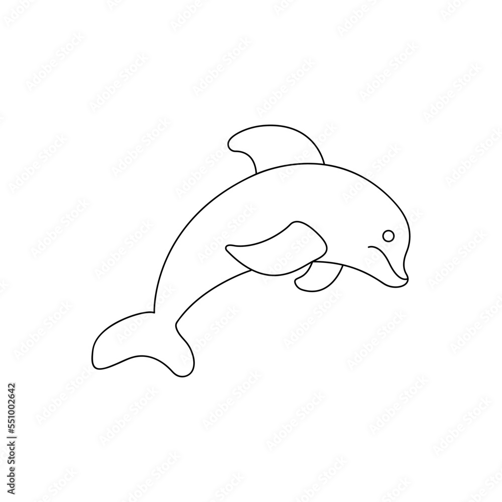 Vector illustration of a dolphin jumping on a white background. Vector illustration of a dolphin jumping on a white background.