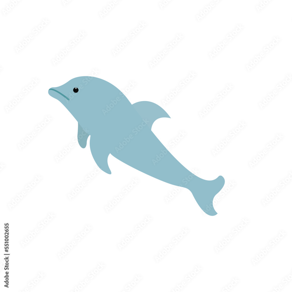 Vector illustration of a dolphin jumping on a white background. Vector illustration of a dolphin jumping on a white background.