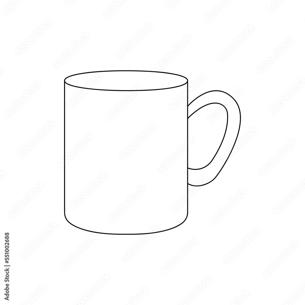 Teacup line art. One line tea cup vector illustration. illustration of
