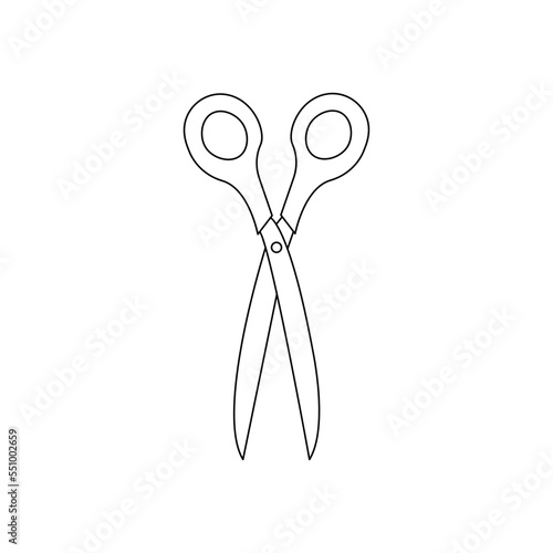 Scissor for sewing isolated on white background. Scissor vector. scissor isolated on white background. Perfect for coloring book, textiles, icon, web, painting, books, t-shirt print.