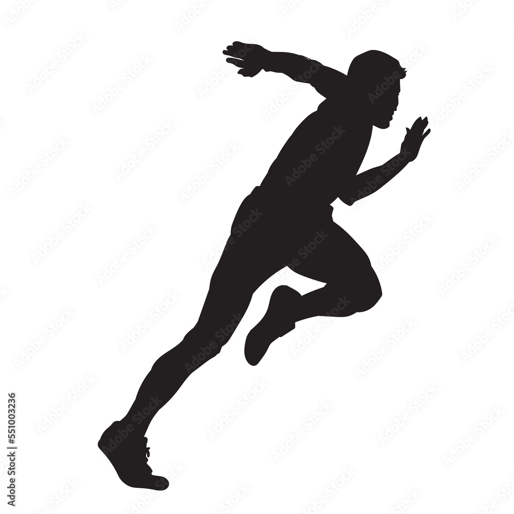 Running young people isolated vector silhouette. Running young people isolated vector silhouette.