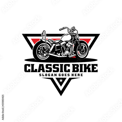Vintage motorcycle illustration logo vector