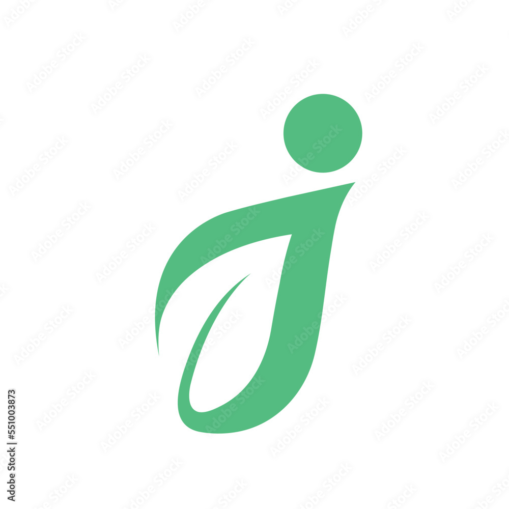 J letter leaf vector icon concept design template J letter leaf vector icon concept design template