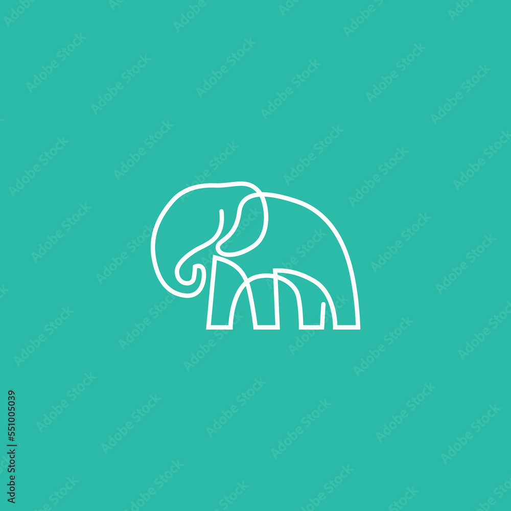 Elephant line art logo design Elephant line art logo design