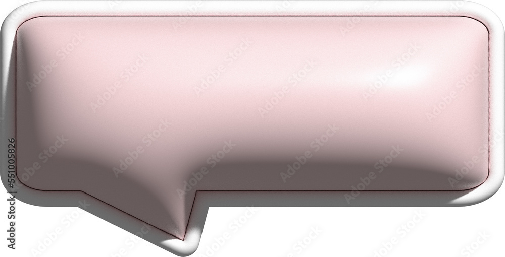 Fototapeta premium cute 3d pink text box, speech bubble box decoration