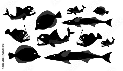 illustration of various kinds of fish in the sea
