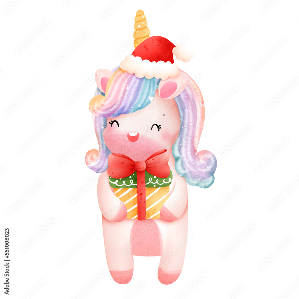 Obraz premium christmas unicorn