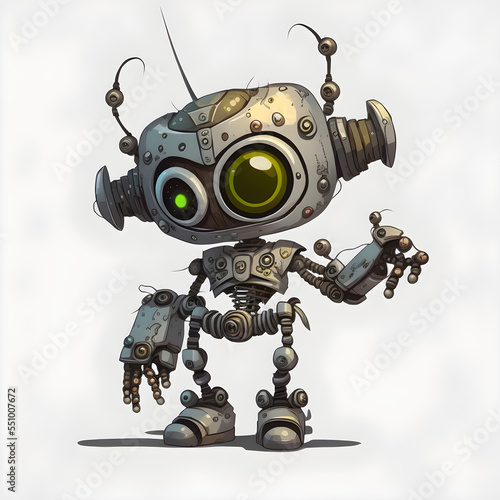 A 3D rendering of a friendly robotic character