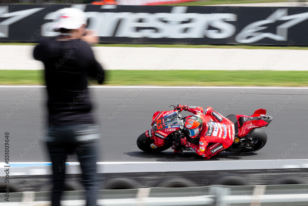 Francesco Bagnaia of Italy on the Ducati Lenovo Team Ducati during ...