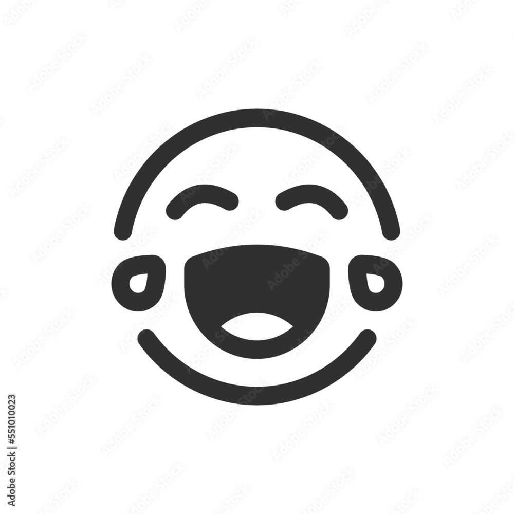 Laughing Emoji icon in Glyph Style Laughing Emoji icon in Glyph Style
