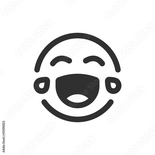 Laughing Emoji icon in Glyph Style
