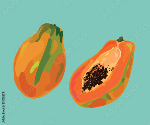 papaya peruvian fruit vector illustration